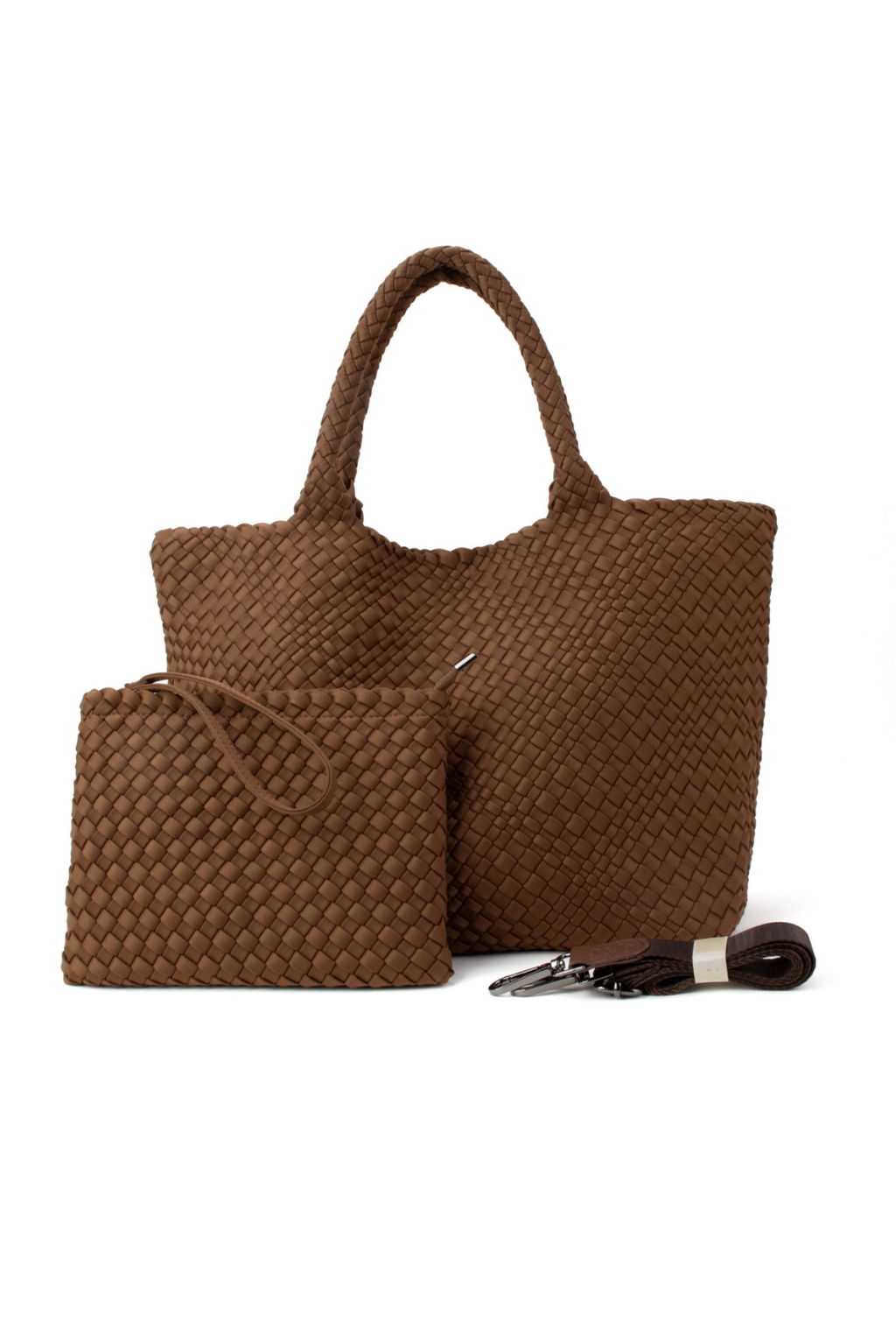 Brown Woven Tote with Strap