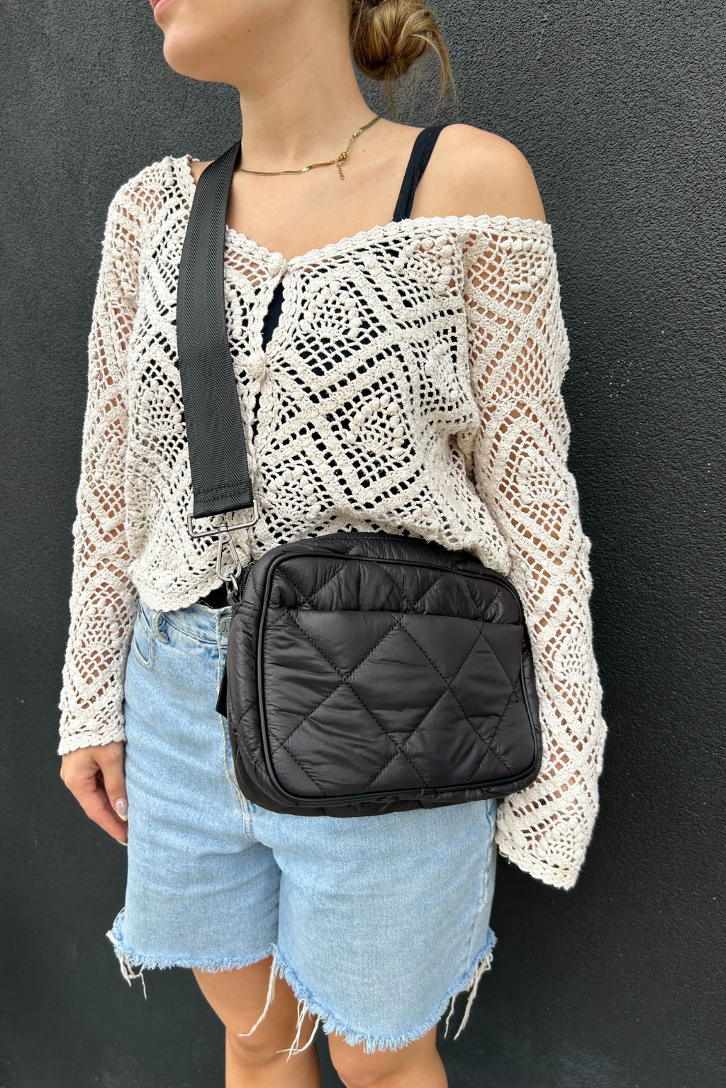 Quilted Crossbody in Black