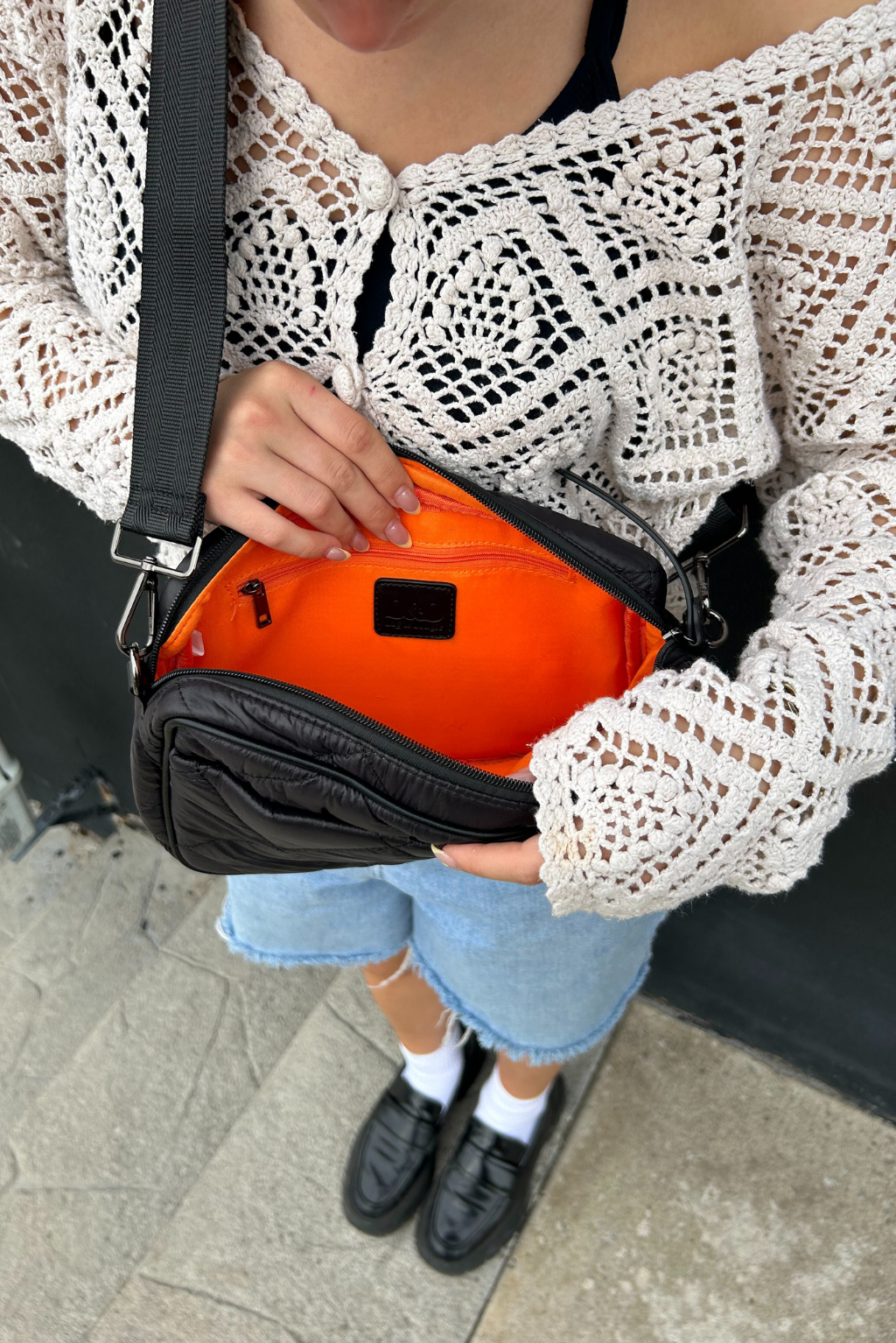 Quilted Crossbody in Black