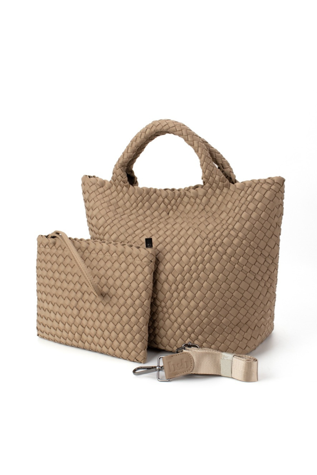 Beige Woven Crossbody