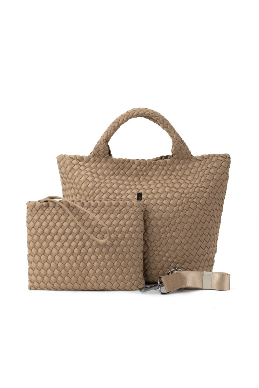 Beige Woven Crossbody