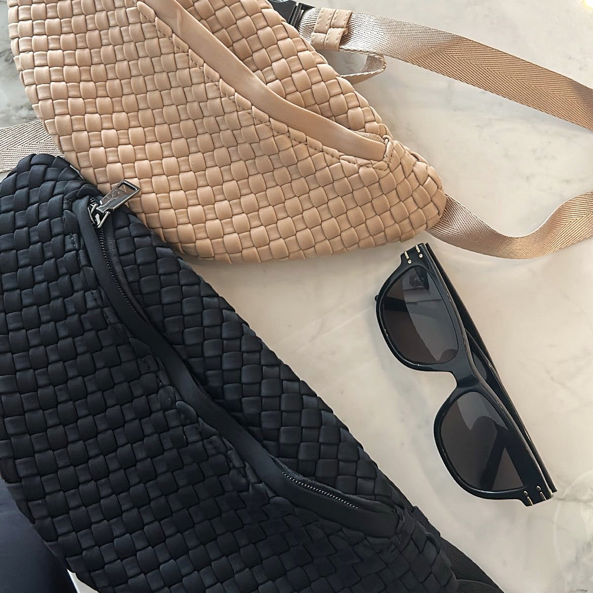 Tan Woven Belt Bag