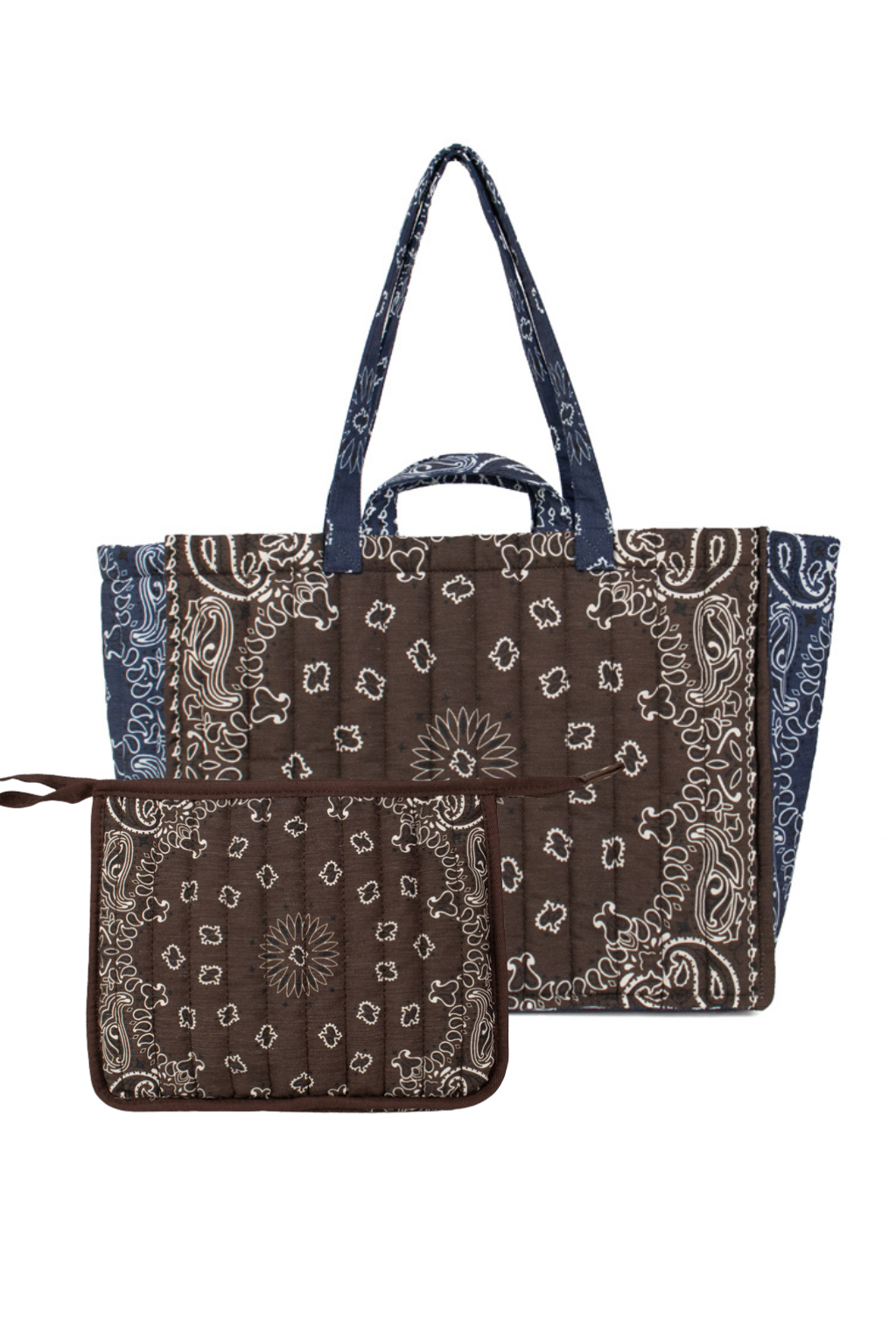 Brown & Navy Bandana Tote