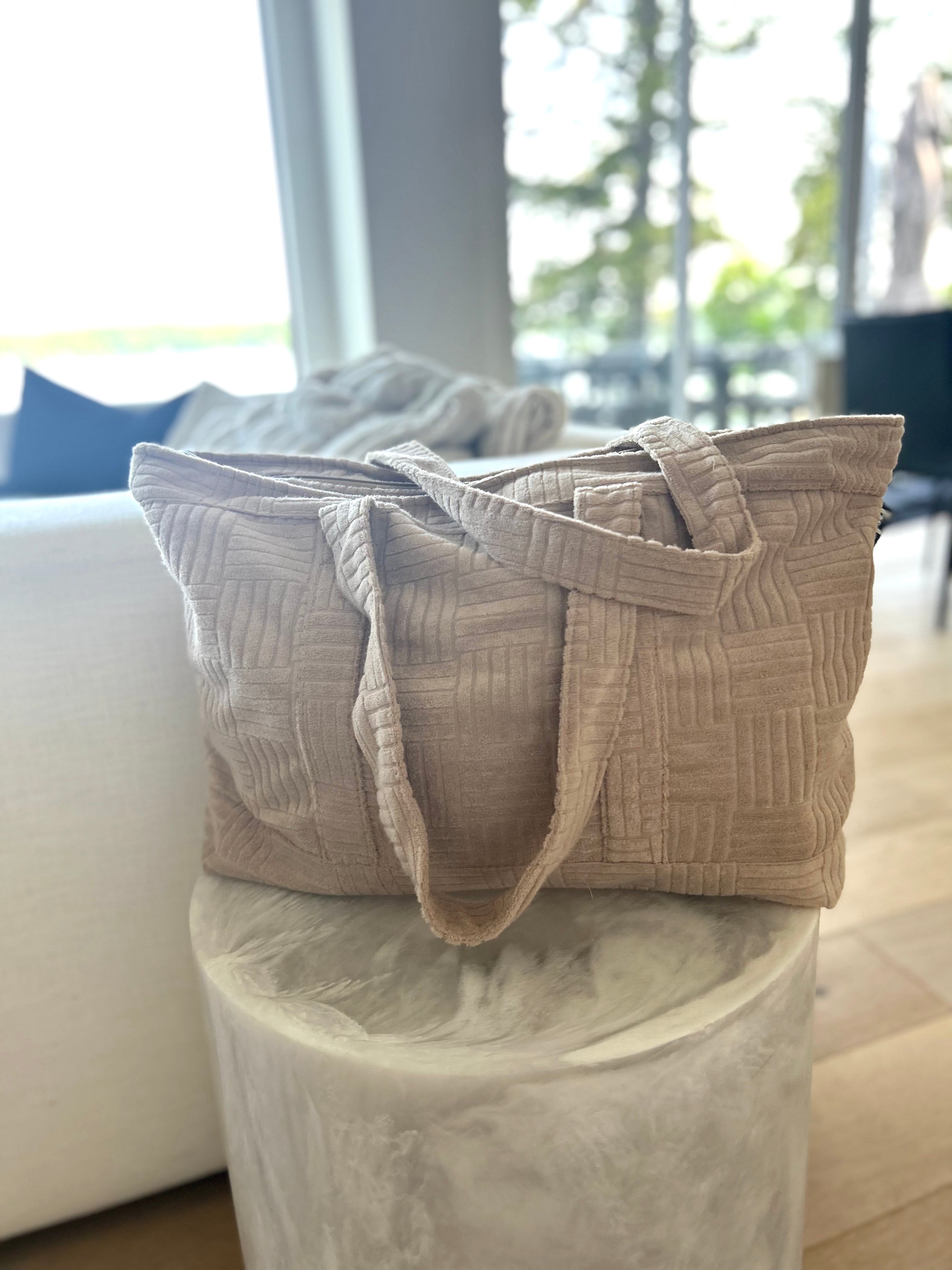 Terry Cloth Tote in Neutral