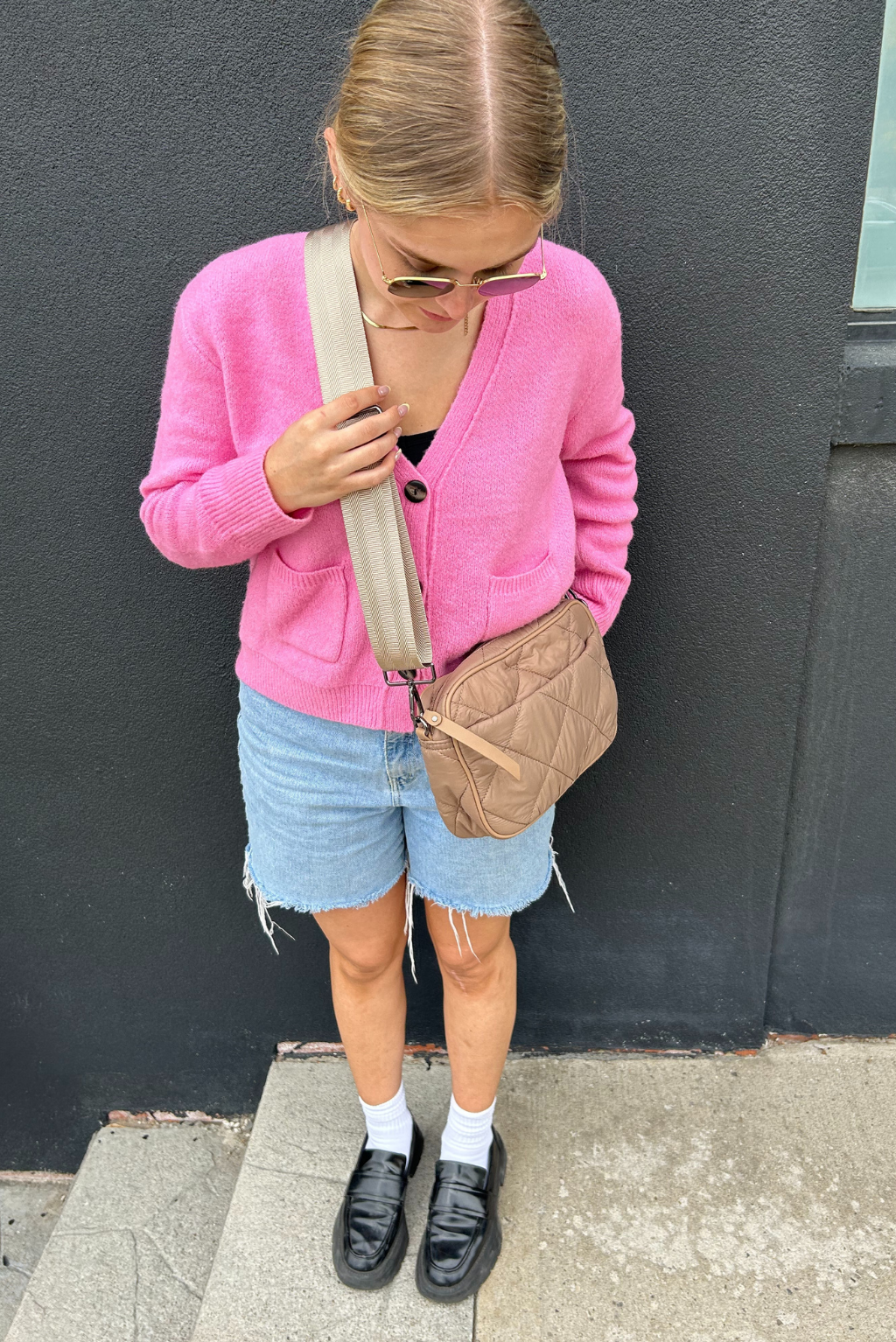 Quilted Crossbody in Tan