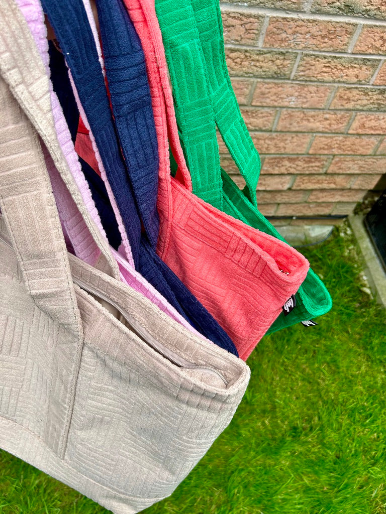 Terry Cloth Tote in Coral