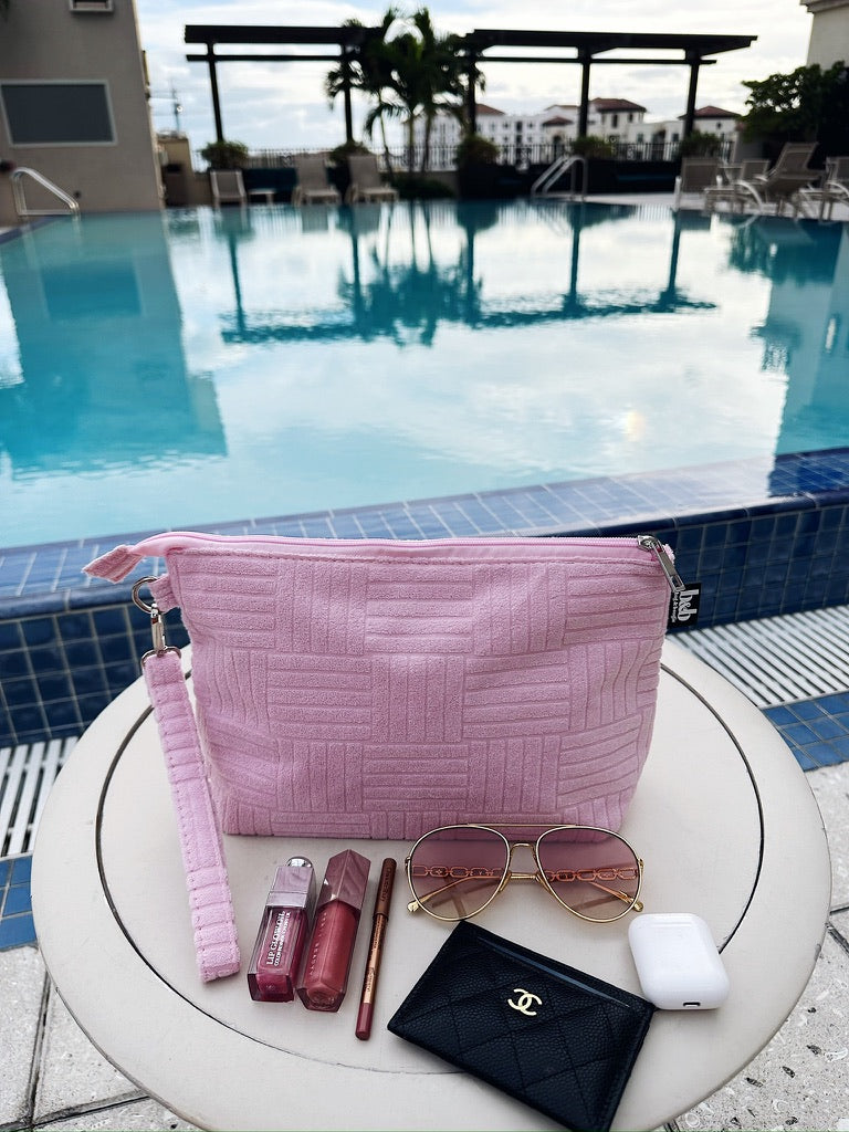 Terry Cloth Tote in Baby Pink