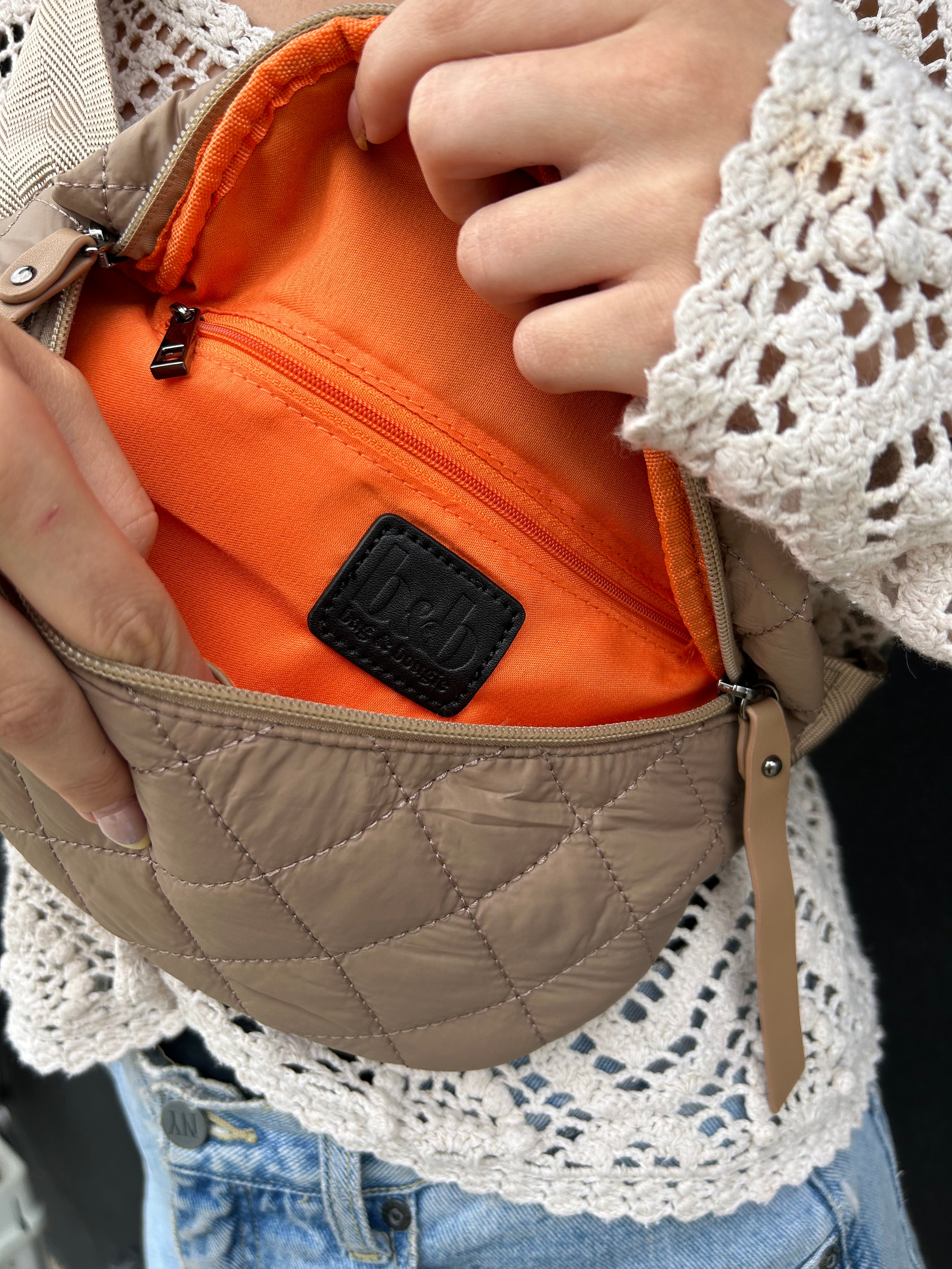 Quilted Belt Bag in Tan