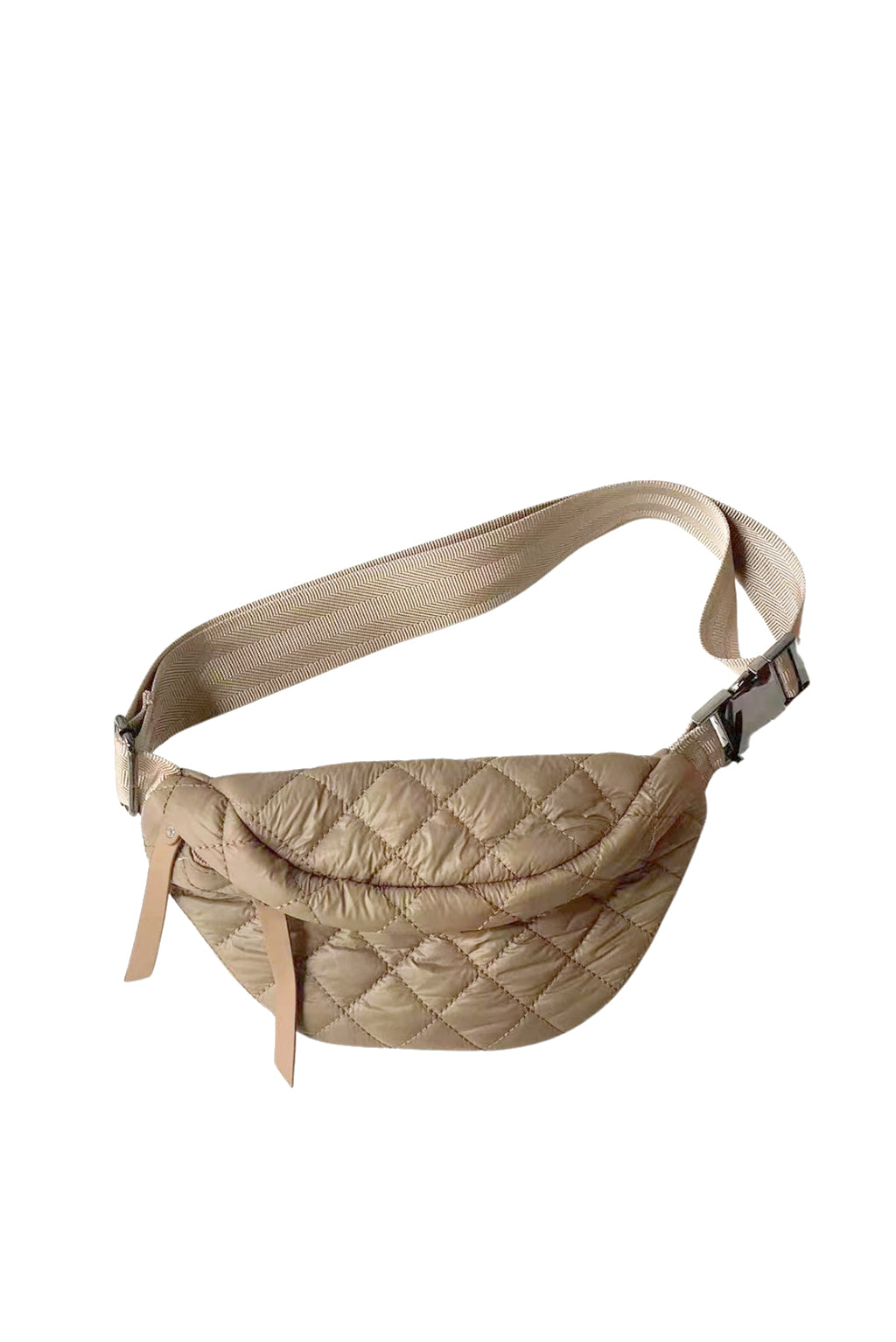 Quilted Belt Bag in Tan