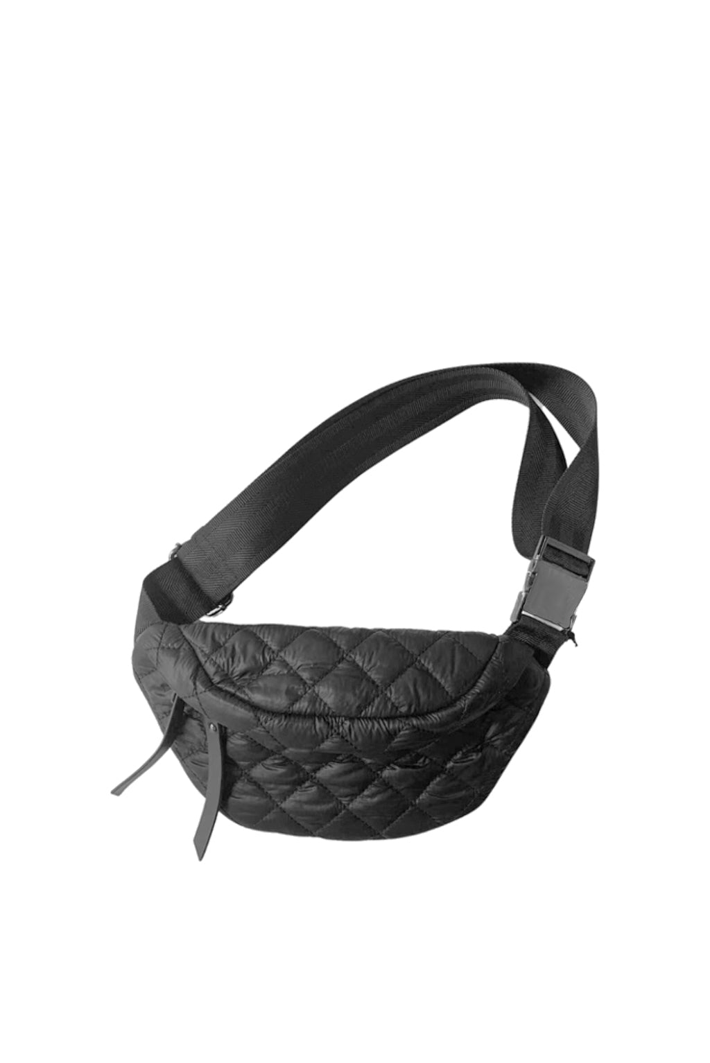 Black quilted bum bag best sale