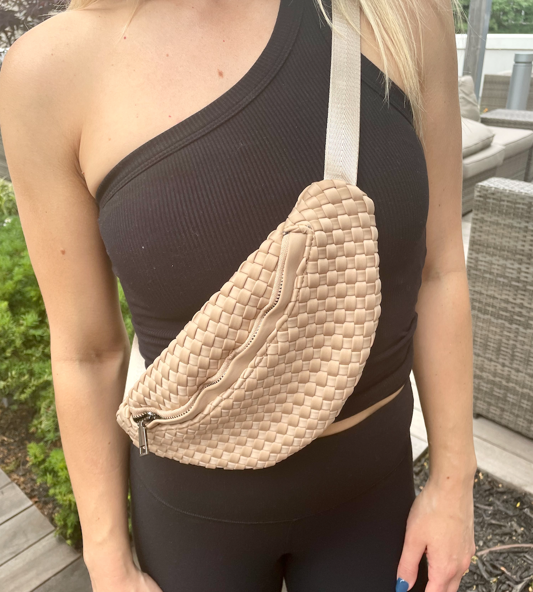 Tan Woven Belt Bag