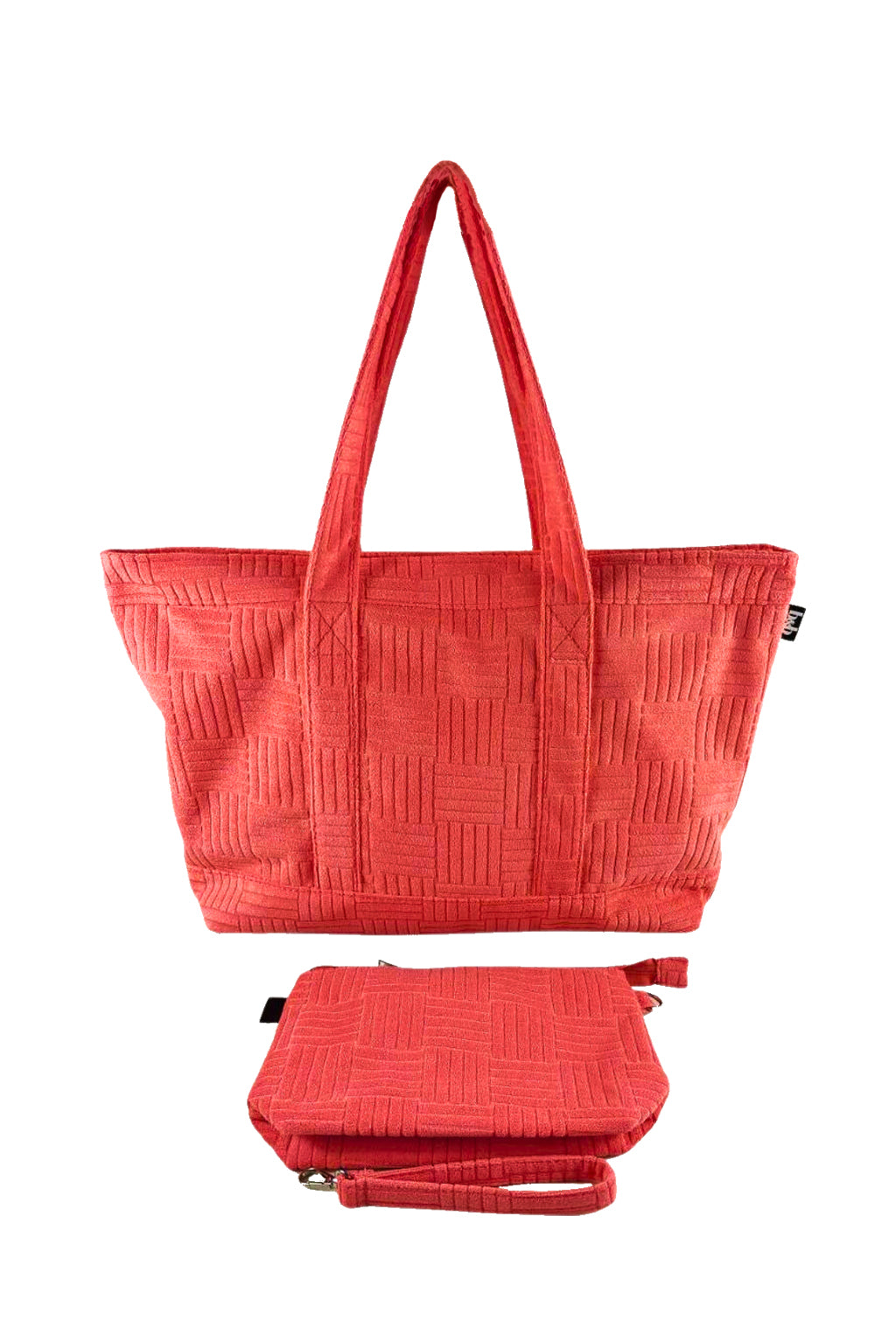 Terry Cloth Tote in Coral
