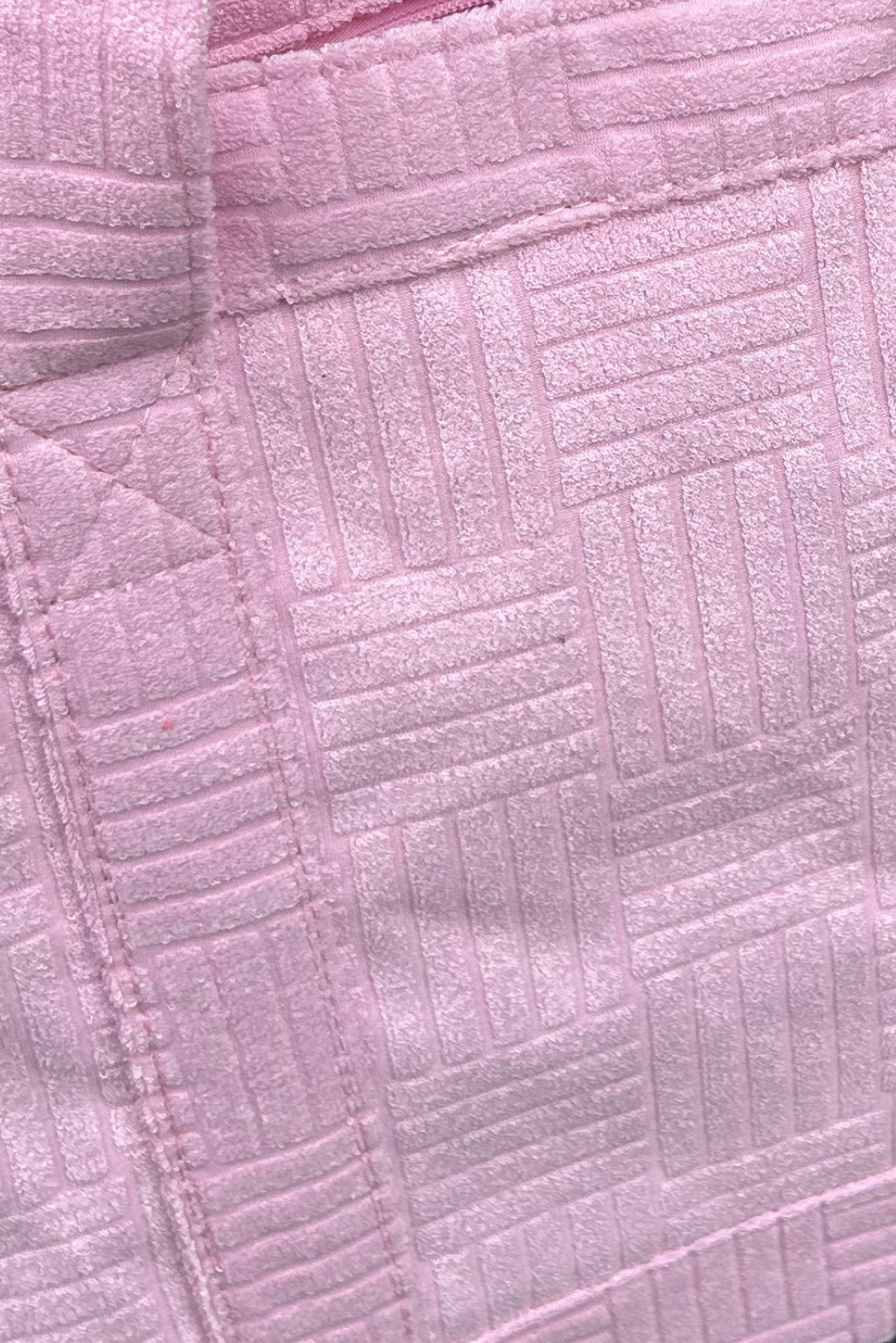 Terry Cloth Tote in Baby Pink