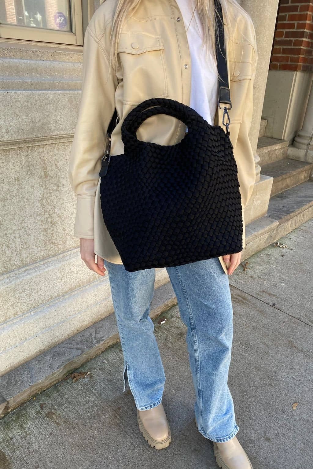 *BACK IN STOCK* Black Woven Crossbody