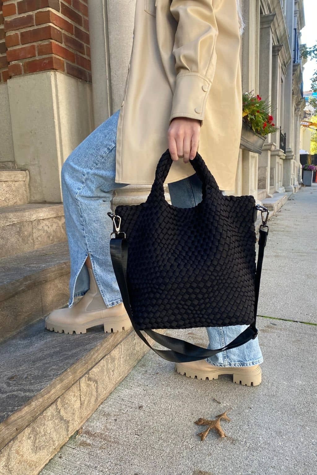 *BACK IN STOCK* Black Woven Crossbody