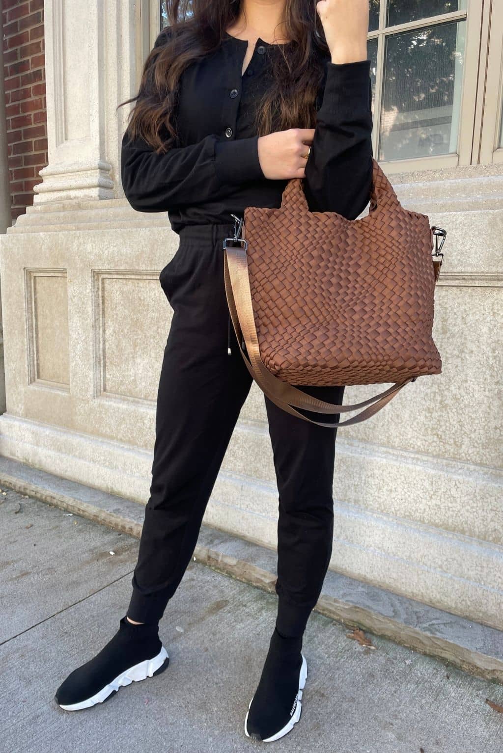 Brown Woven Crossbody