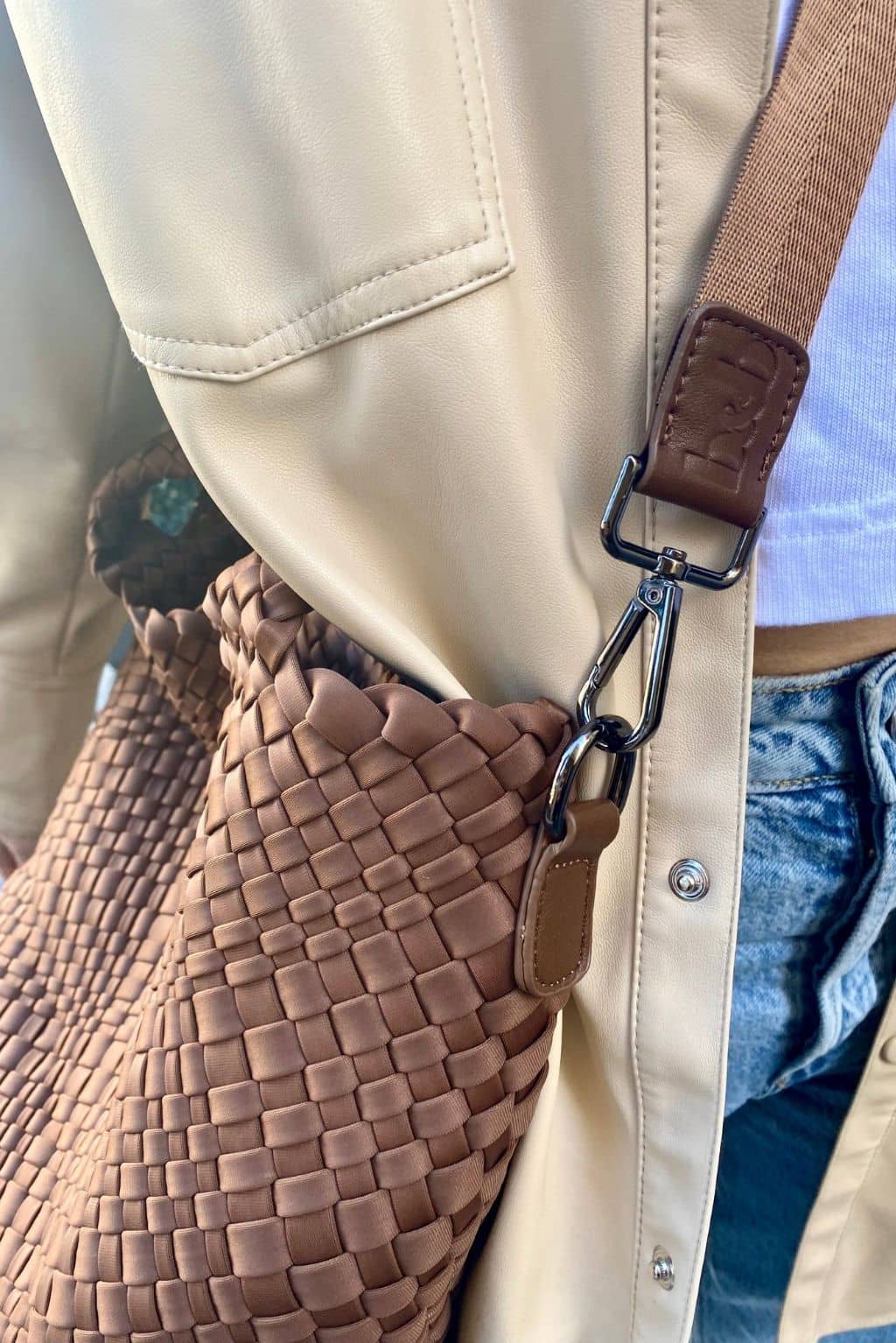 Brown Woven Crossbody