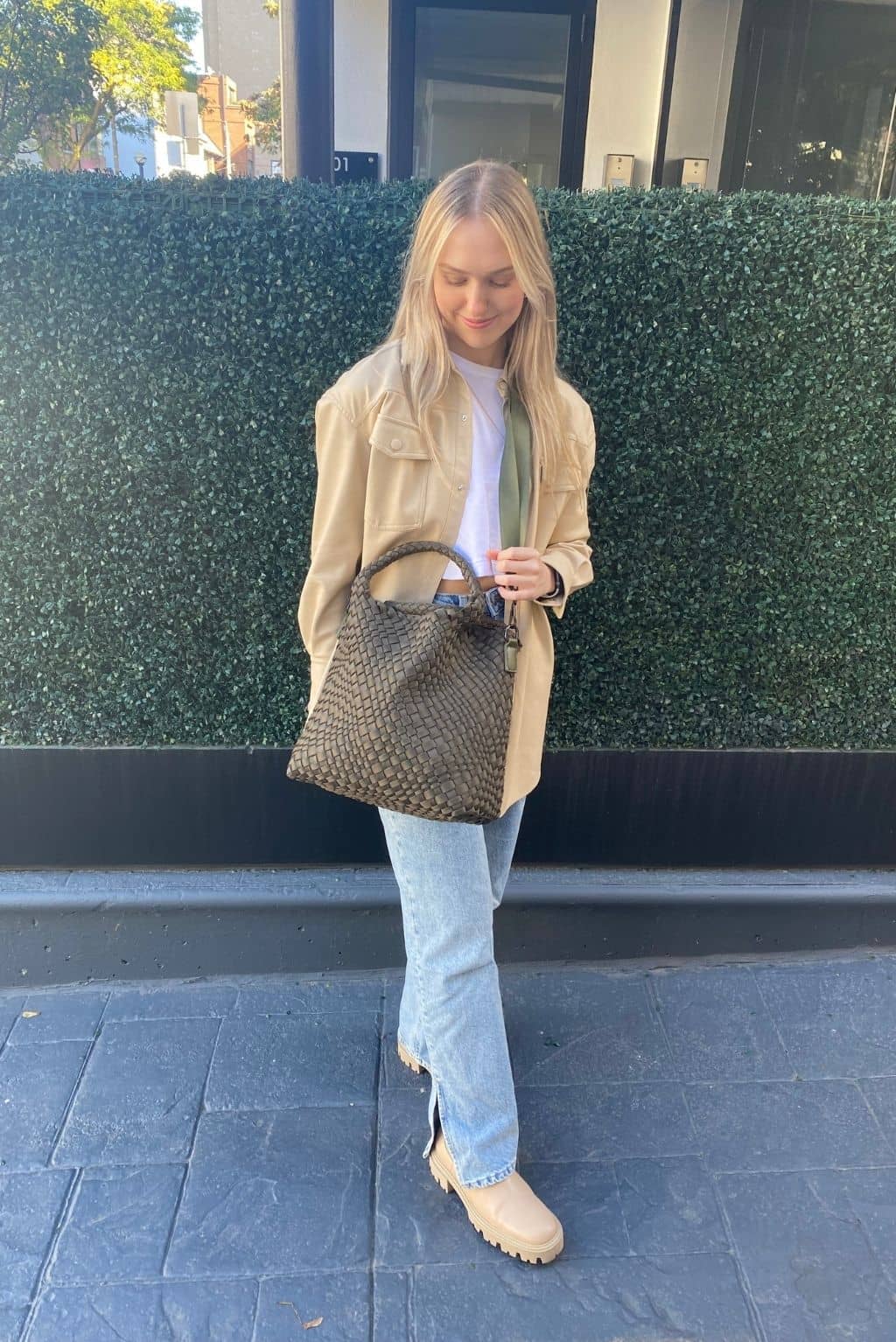 Green Woven Crossbody