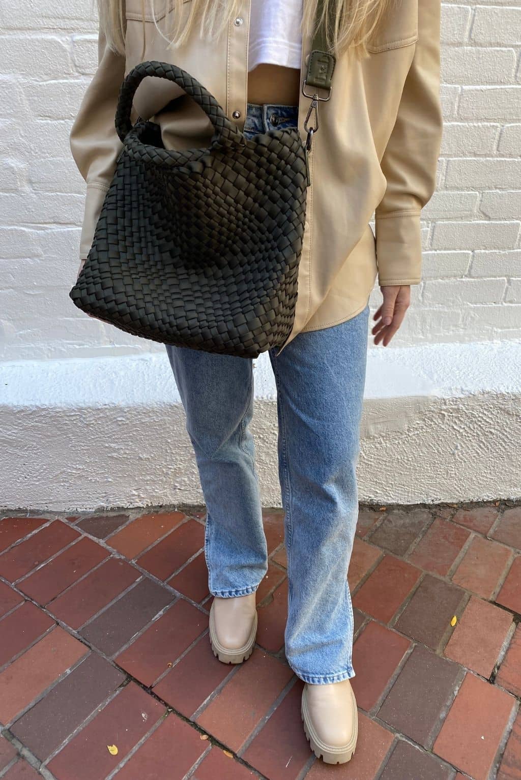 Green Woven Crossbody