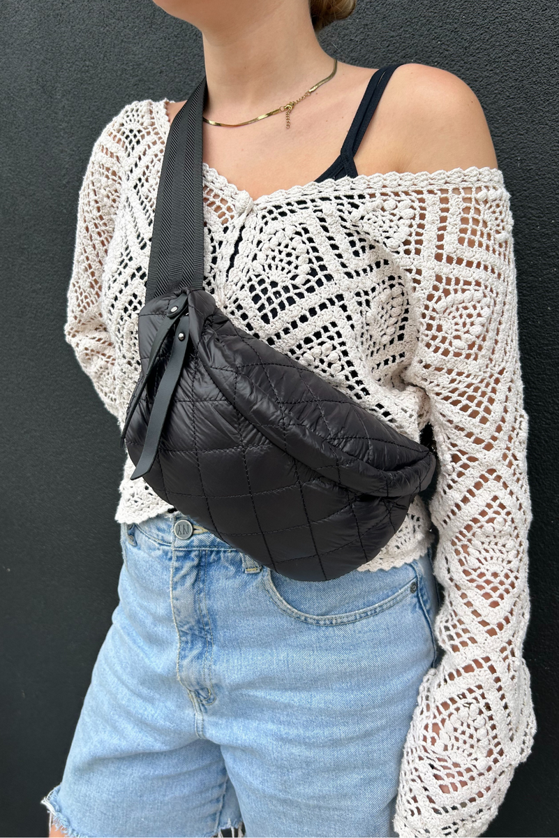 Quilted Belt Bag in Black – Bag & Bougie