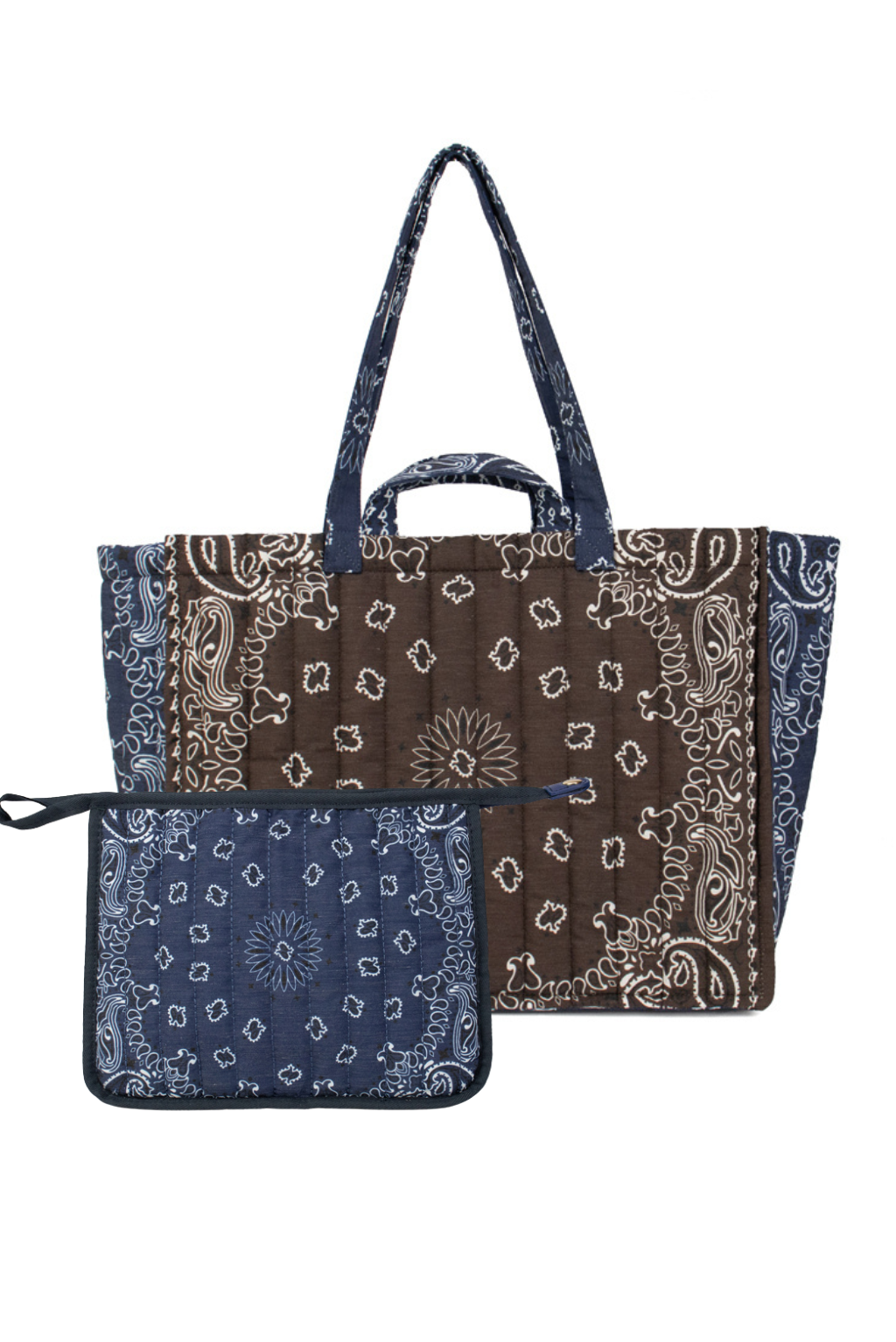 Brown & Navy Bandana Tote
