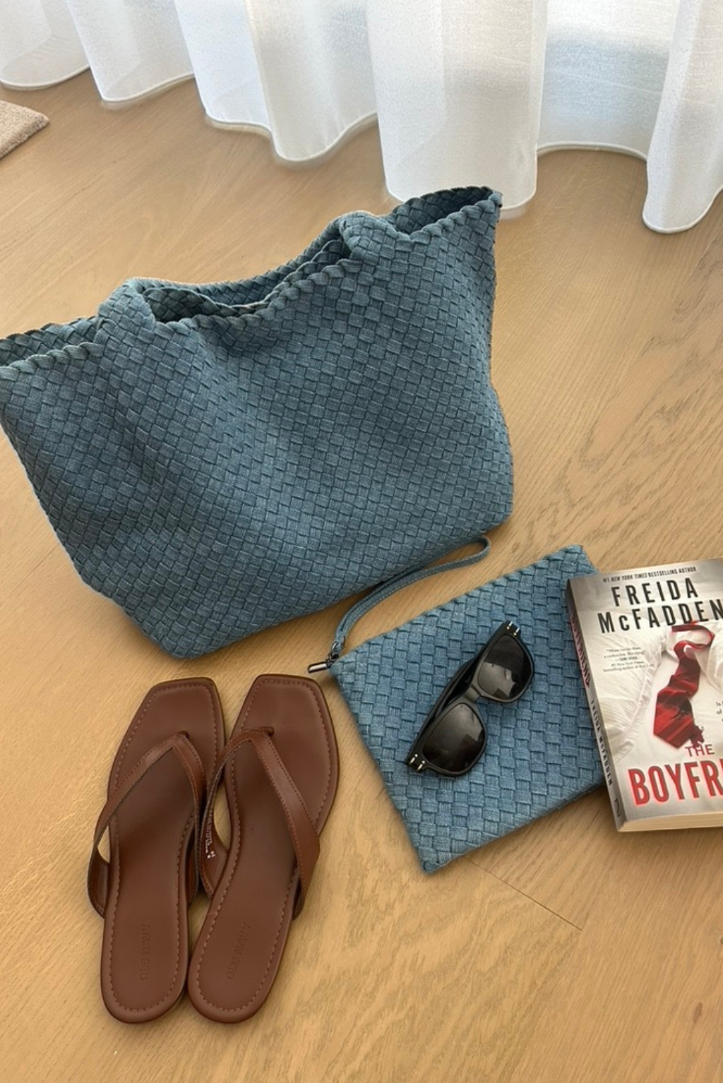 Denim Woven Tote (*NEW)