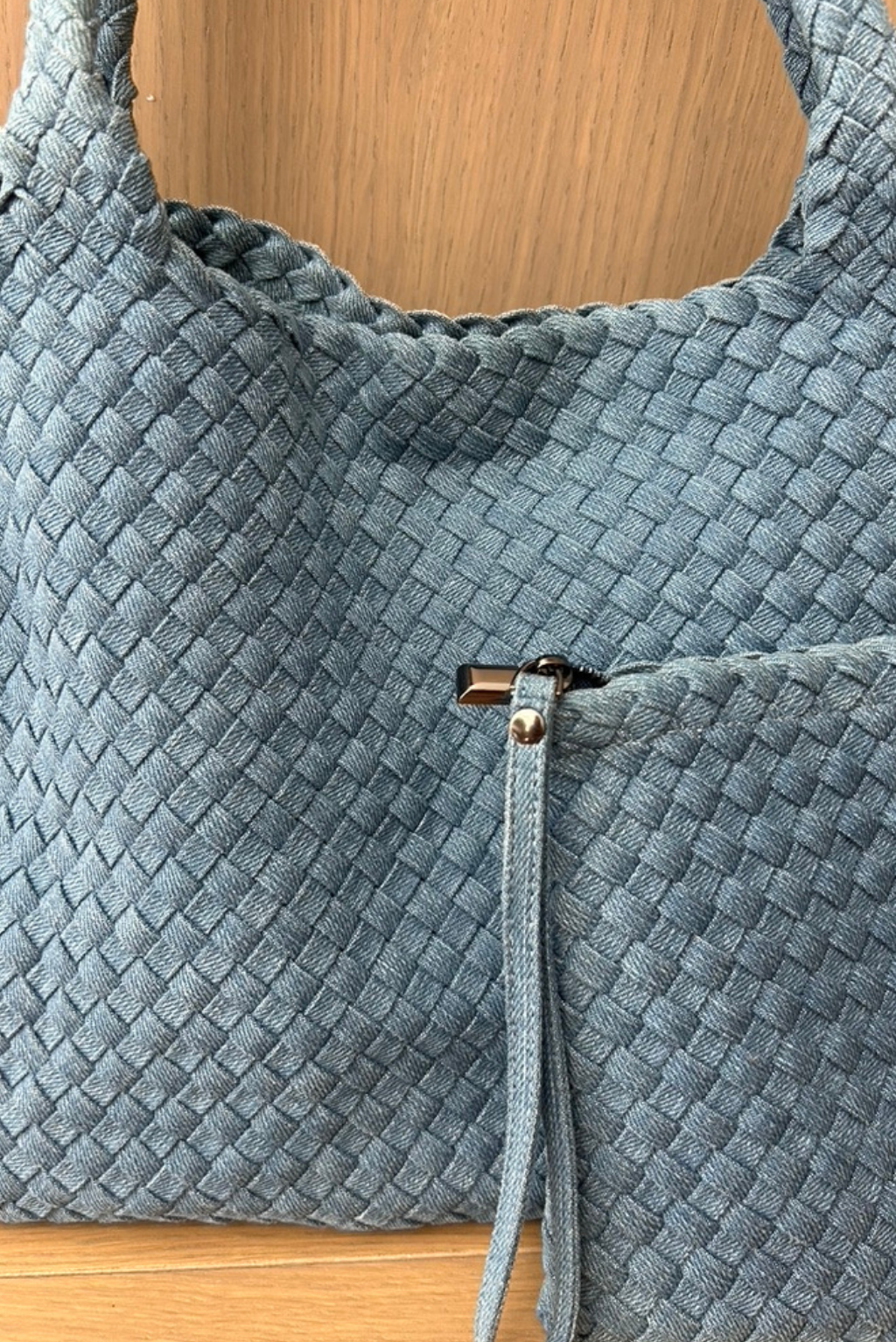 Denim Woven Tote (*NEW)