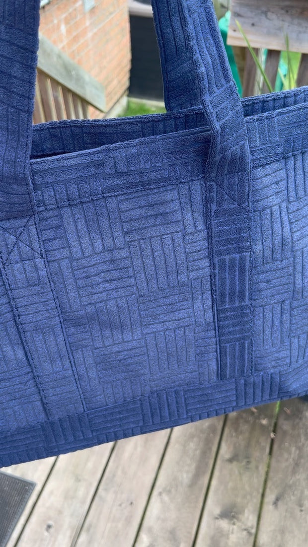 Terry Cloth Tote in Navy