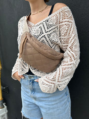 Quilted Belt Bag in Tan