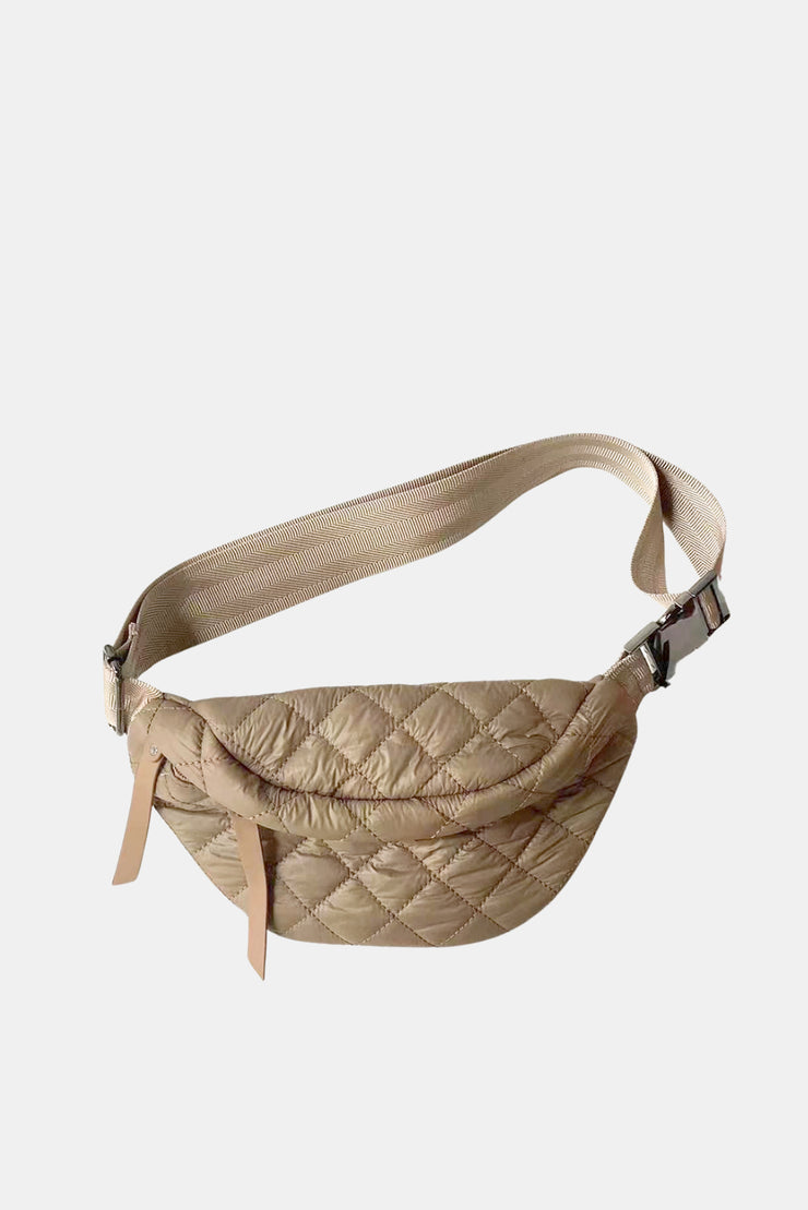Quilted Belt Bag in Tan