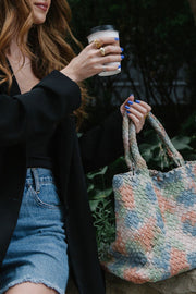 Muted Tie Dye Woven Tote