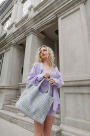 Grey Lilac Woven Tote
