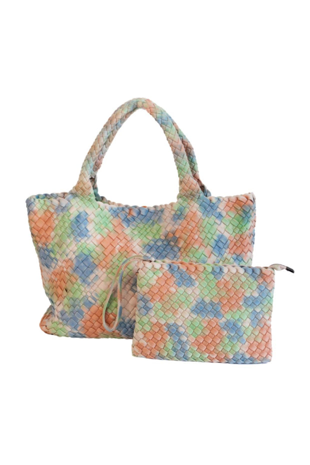 Muted Tie Dye Woven Tote